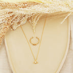 Lily Necklace + Eye Ring Box - Gold And Zirconium