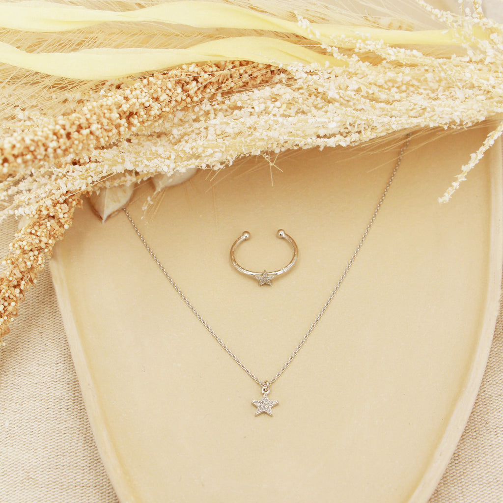 Coffret Lily Collier + Bague Etoile - Argent
