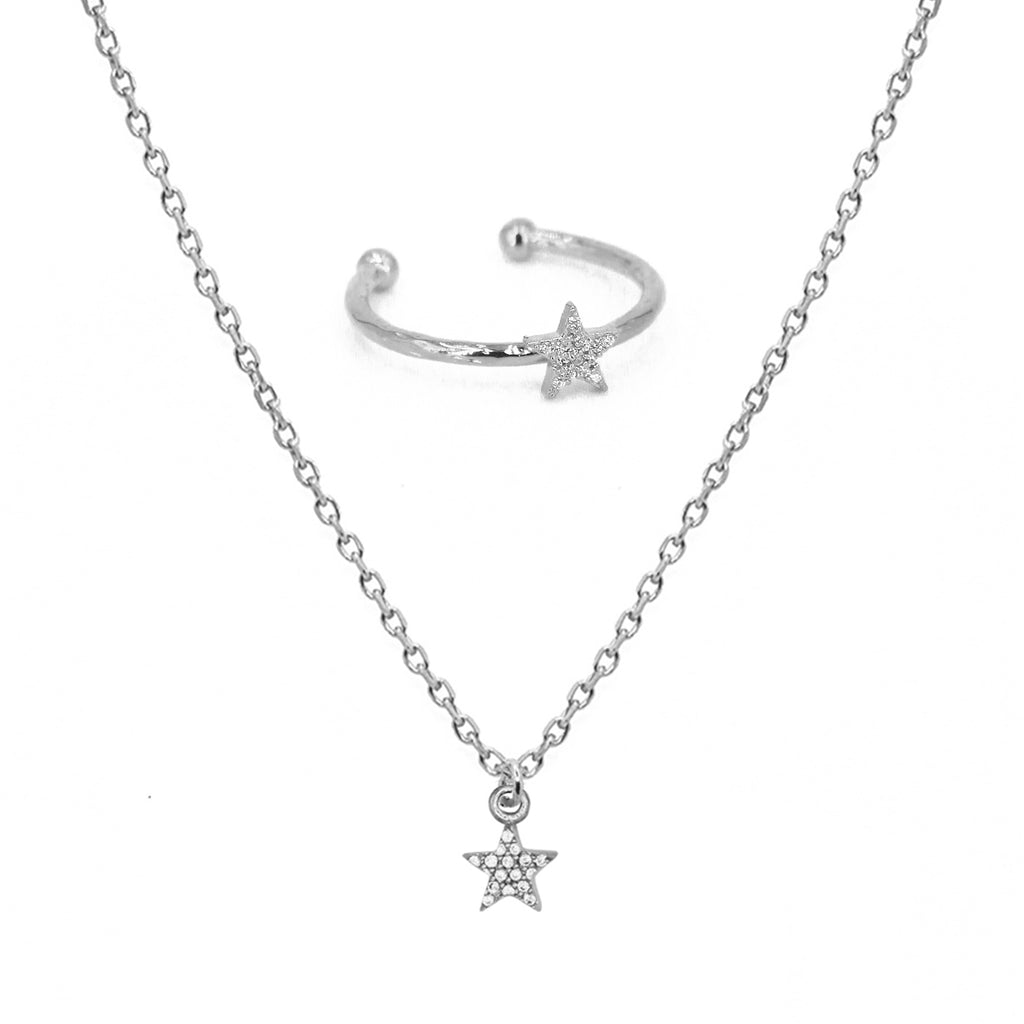 Coffret Lily Collier + Bague Etoile - Argent