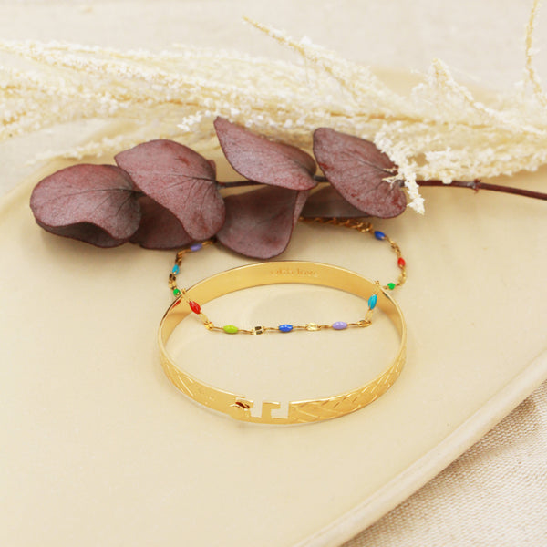 Coffret Jonc Eternity & Bracelet Tutti Multi Color - Or & Multicolor
