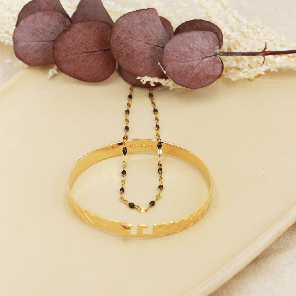 Coffret Jonc Eternity & Collier Tutti - Or & Noir