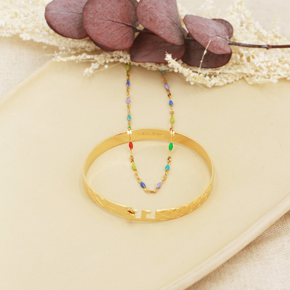Coffret Jonc Eternity & Collier Tutti Multi Color - Or & Multicolor