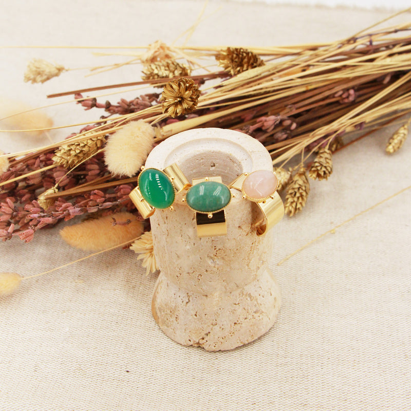 Bague New Calypso Agate Verte - Or / Agate Verte