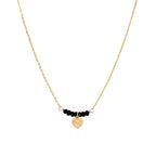 Collier Elena Noir Cœur - Or & Agate Noire