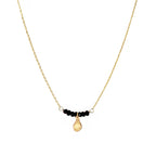 Collier Elena Noir Pampille - Or & Agate Noire