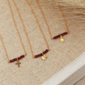 Elena Garnet Heart Necklace - Gold And Garnet