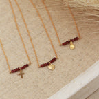 Collier Elena Grenat Pampille - Or & Grenat