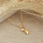 Collier Doriane Medaille Ovale Pamille & Perle - Or & Grenat