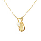Collier Doriane Medaille Ovale Pamille & Perle - Or & Grenat