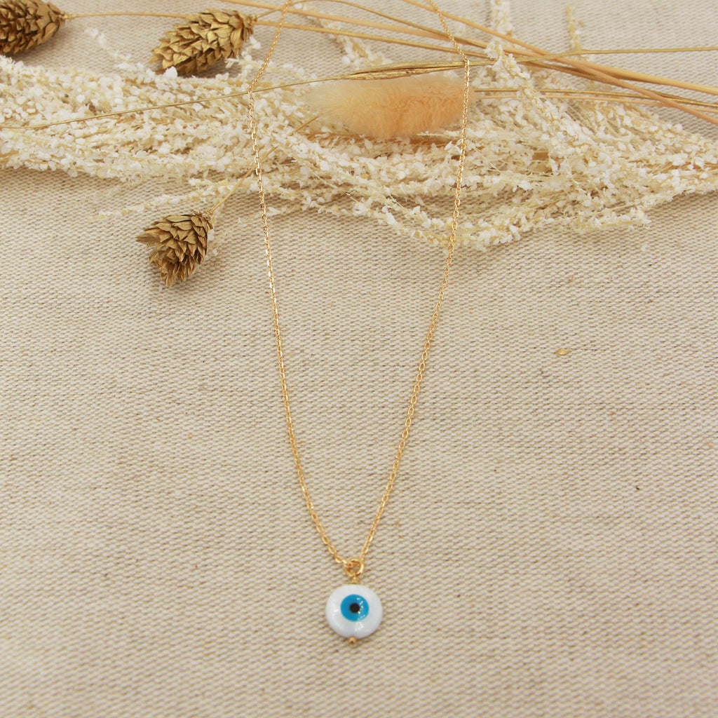 Collier Eye Pendentif - Or & Blanc
