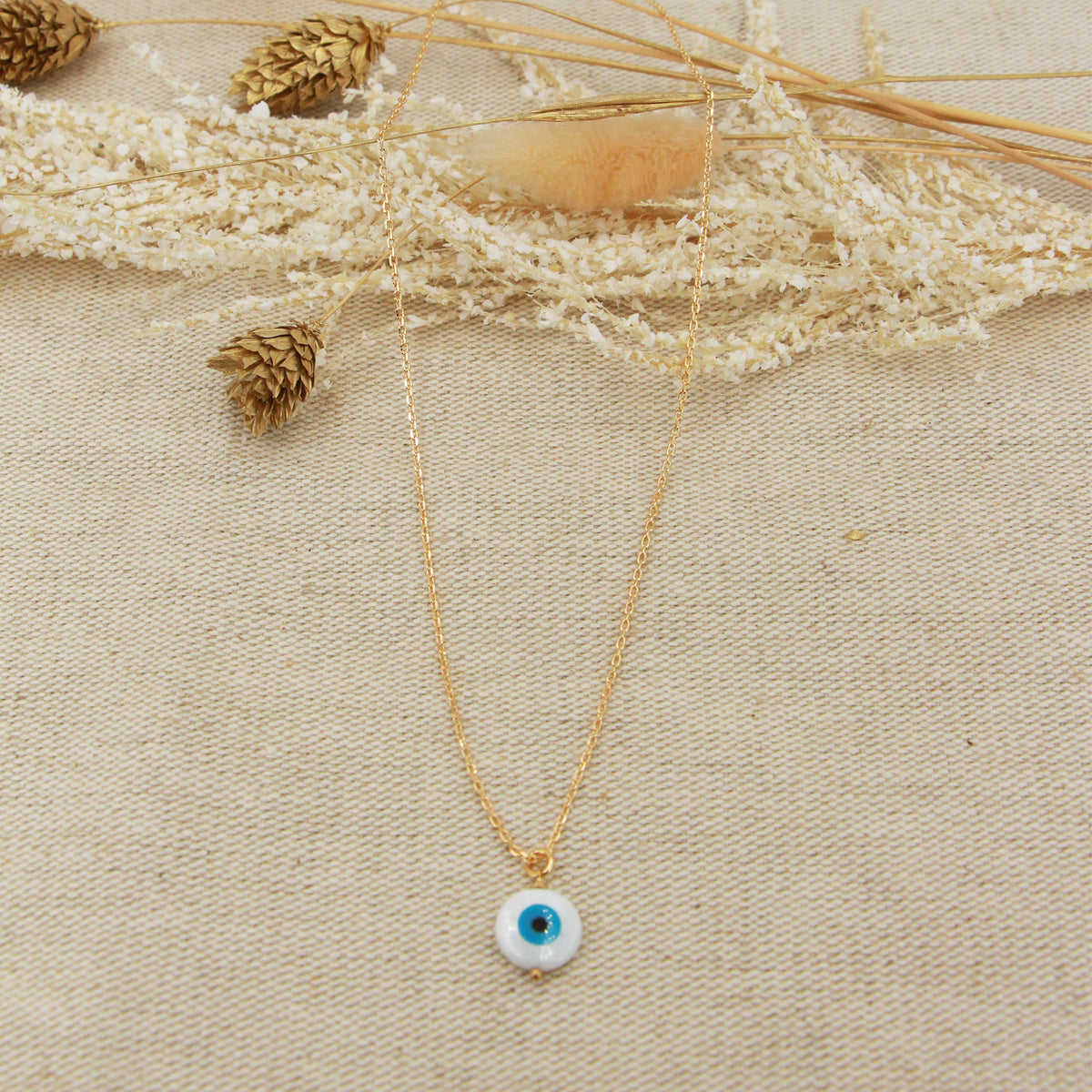 Collier Eye Pendentif - Or & Blanc