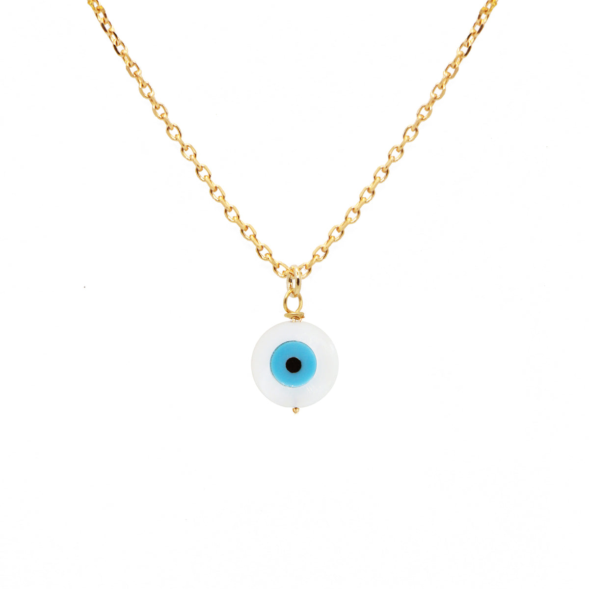 Collier Eye Pendentif - Or & Blanc