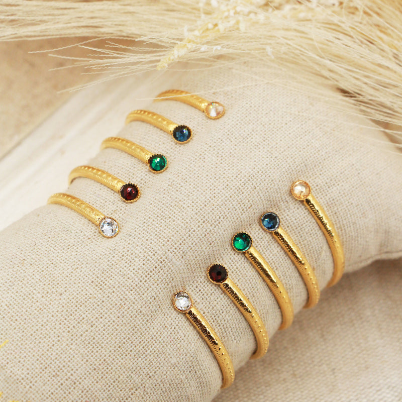 Jonc Mini Athena Cristal Montana - Or / Zirconium Marine