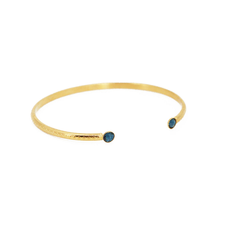 Jonc Mini Athena Cristal Montana - Or / Zirconium Marine