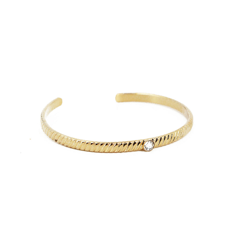 Jonc Sophia Cristal Blanc - Or / Zirconium Marine