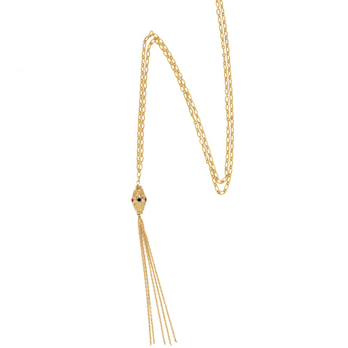 Sautoir Kamala Noir & Burgundy - Or / Burgundy