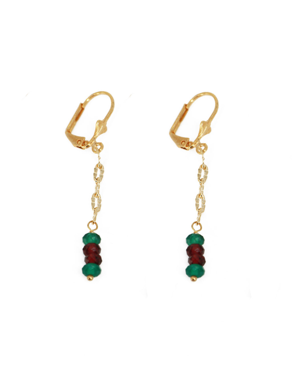 Boucles D'Oreilles Holy - Or & Agate Verte