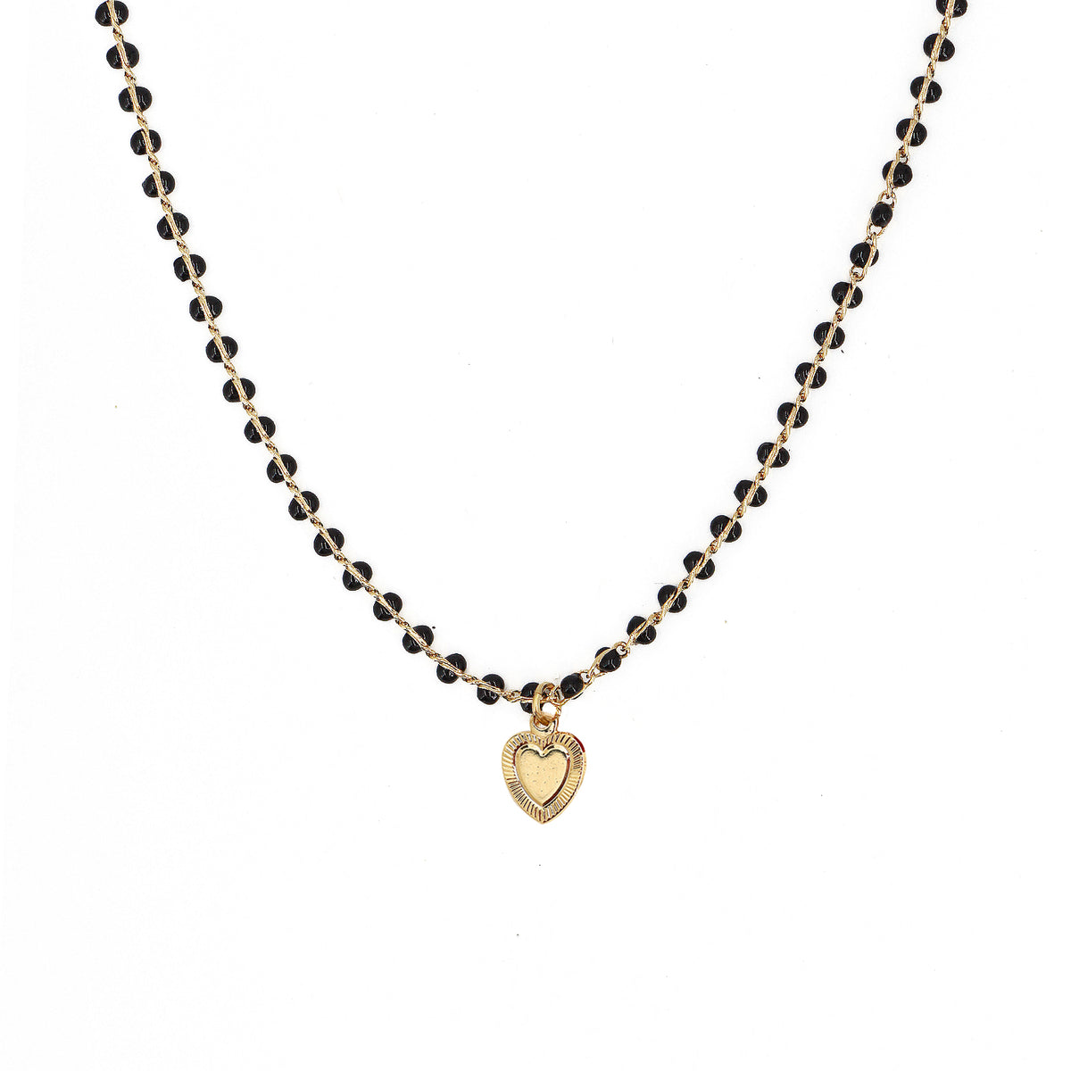 Collier Alena Noir Cœur - Or & Noir