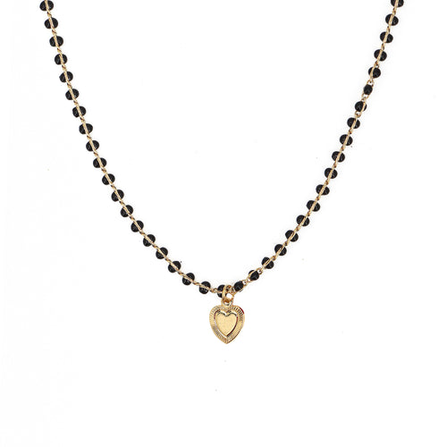 Collier Alena Noir  Cœur  - Or / Noir