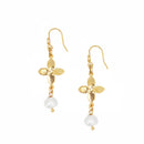 Boucles D'Oreilles  Fleur Perle - Or / Blanc