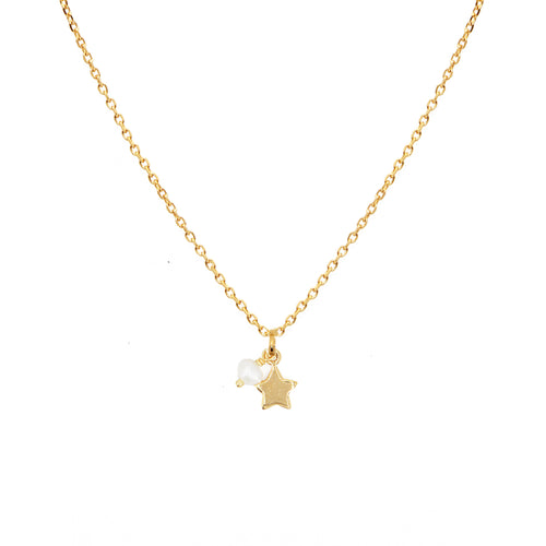 Collier Stella Perle - Or / Blanc