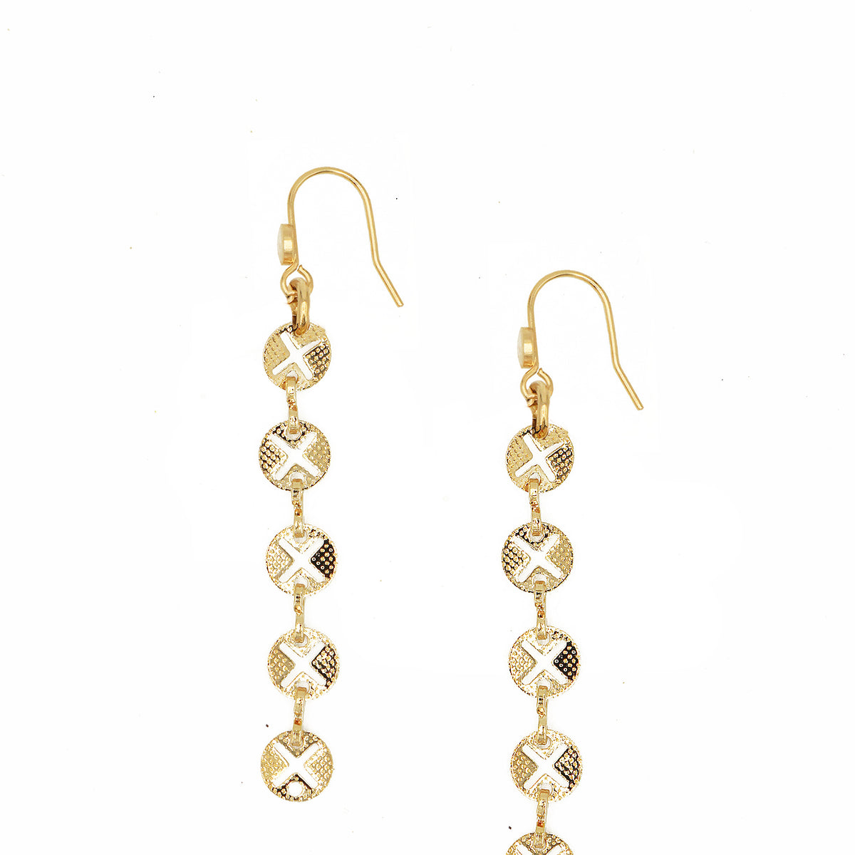 Boucles D'Oreilles Anna - Or & Blanc
