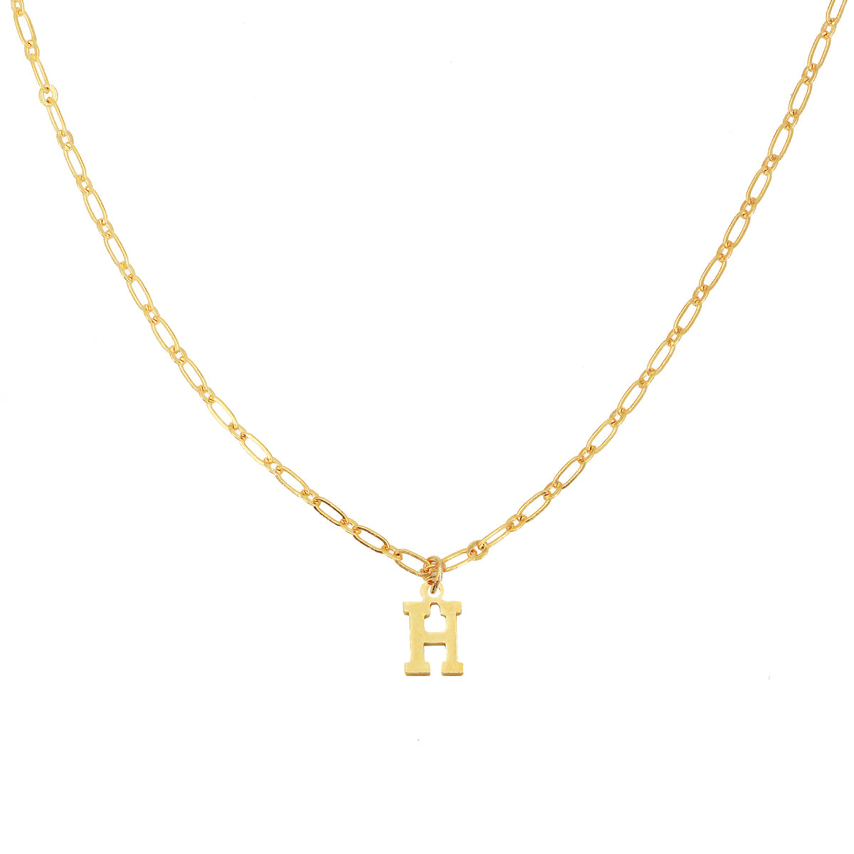 Collier Alphabet H - Or