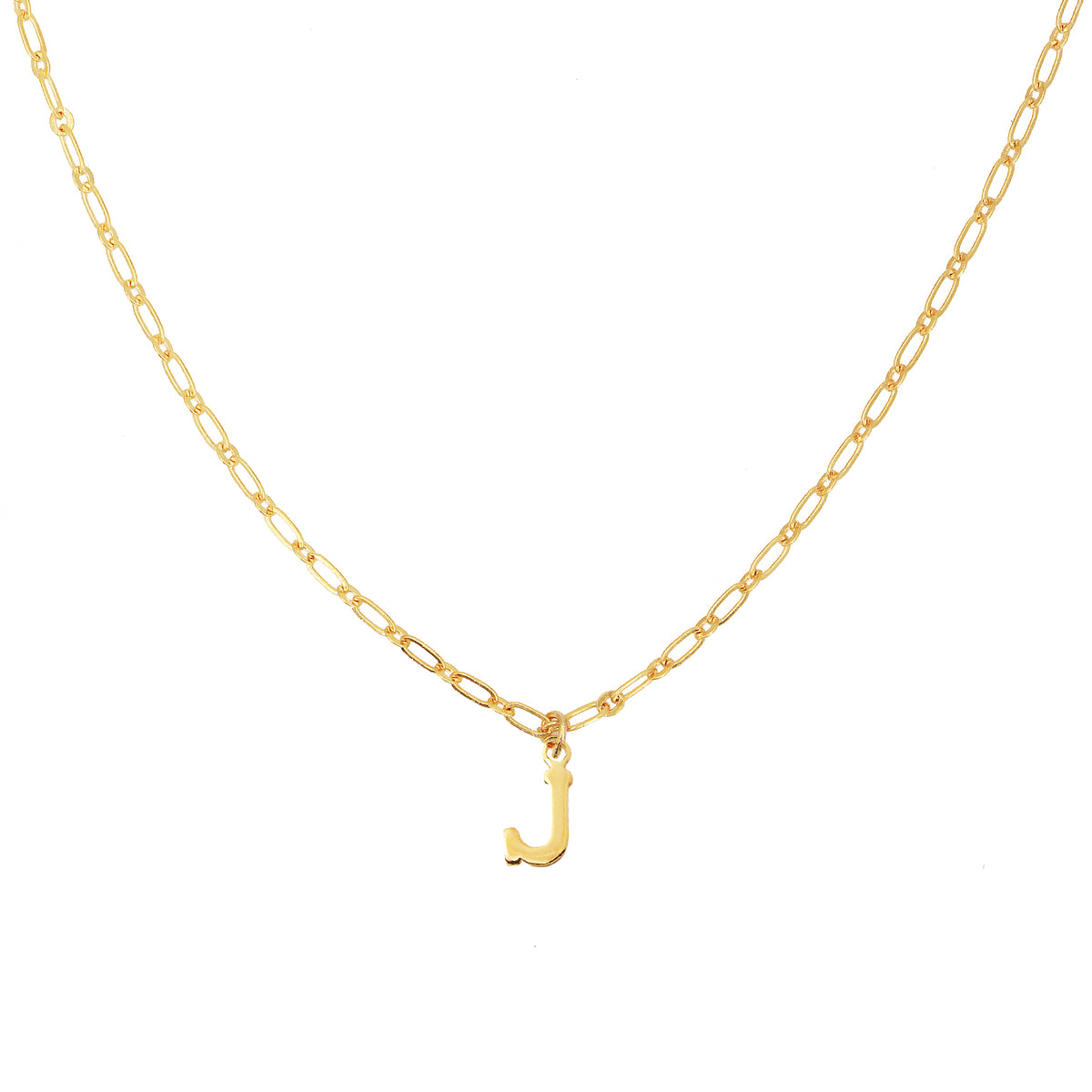 Collar Alfabeto J - Dorado