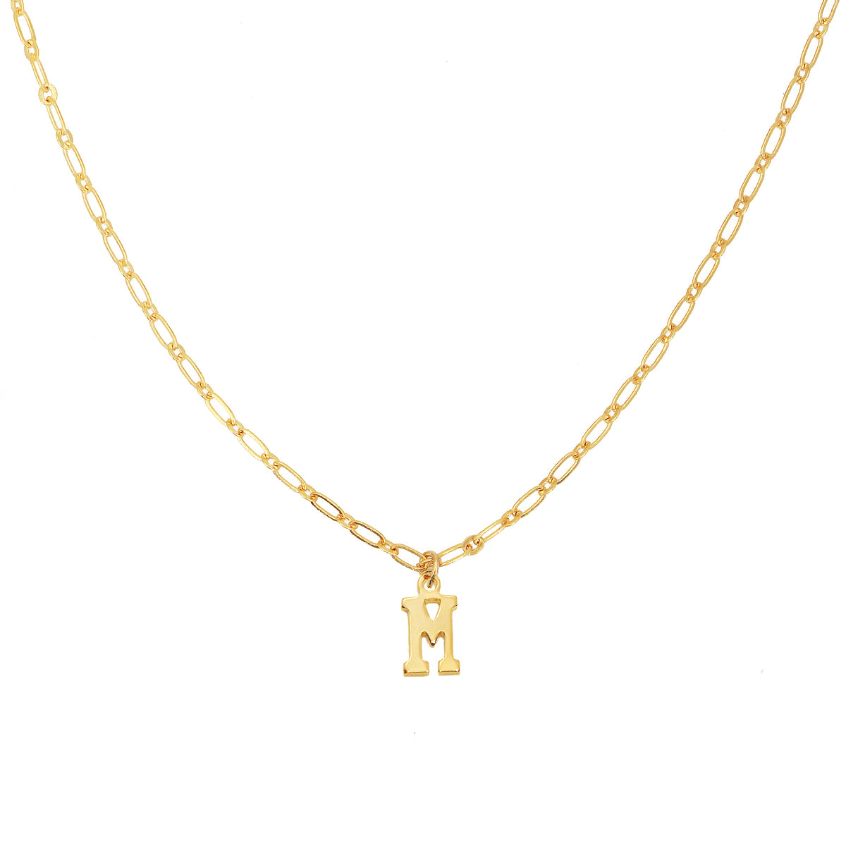Collier Alphabet M - Or