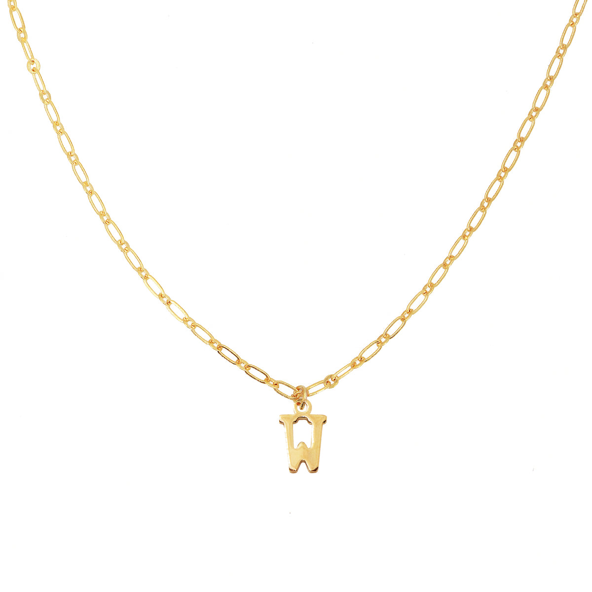 Collier Alphabet W - Or