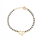 Bracelet Double Heart - Or & Noir