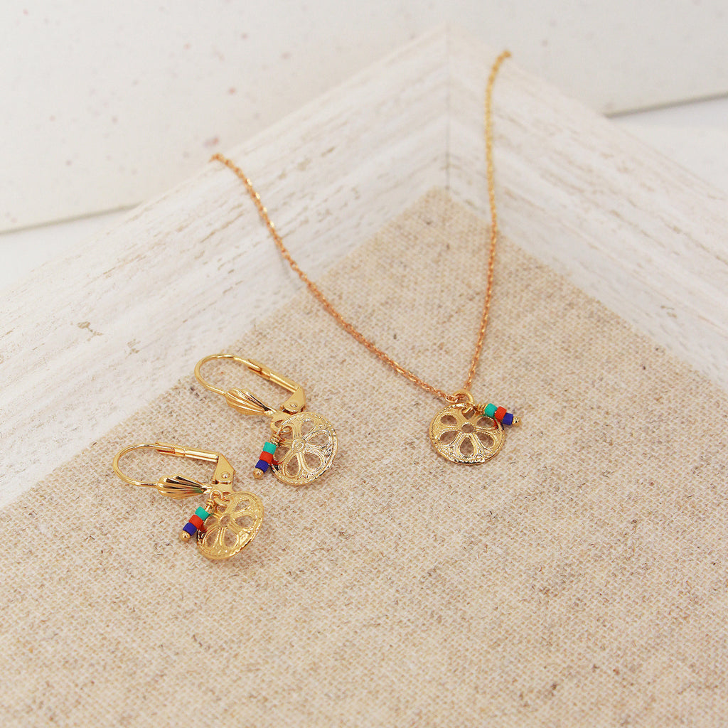 Collier Flora Multico - Or & Multicolor