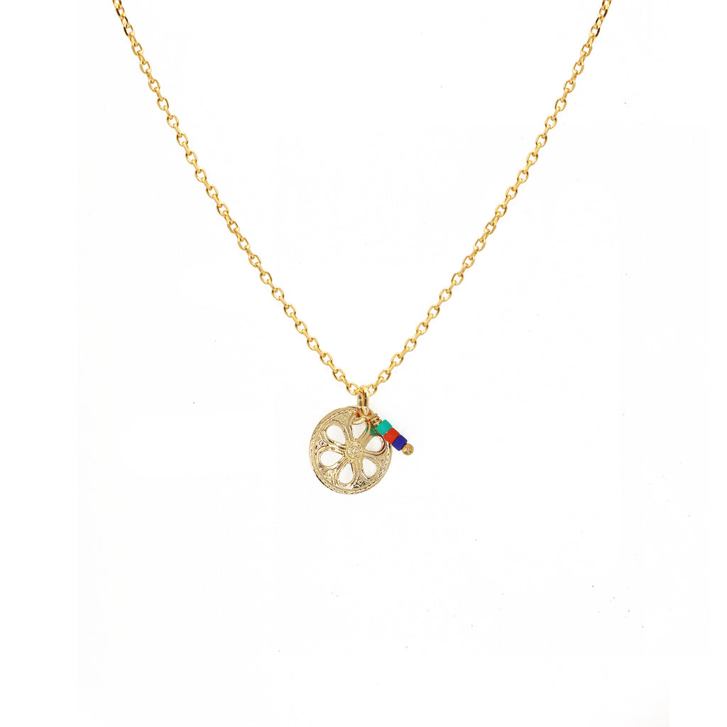 Collier Flora Multico - Or & Multicolor