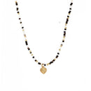 Collier Miyuki Noir Et Or Mini Cœur - Or / Noir