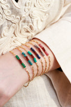 Bracelet Holy - Or & Tourmaline Rose
