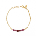 Bracelet Holy - Or & Tourmaline Rose