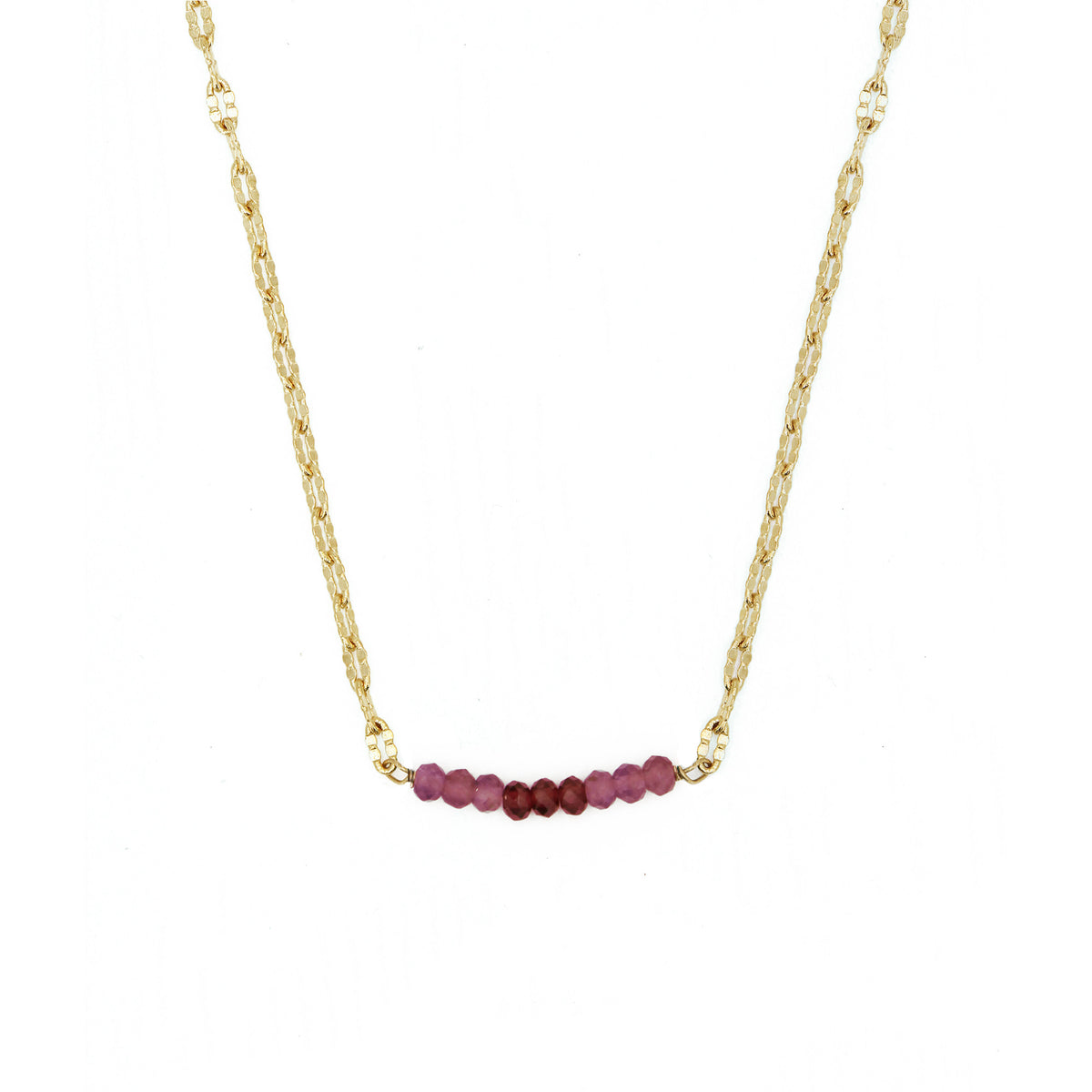 Collier Holy - Or & Tourmaline Rose