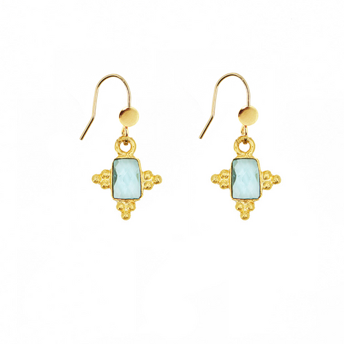 Indila Boucles D'Oreilles Topaz Bleu  - Or / Topaz Bleu