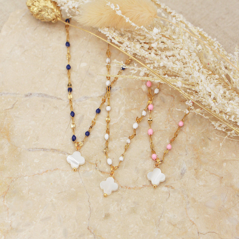 Collier  Alena Rose - Or / Blanc