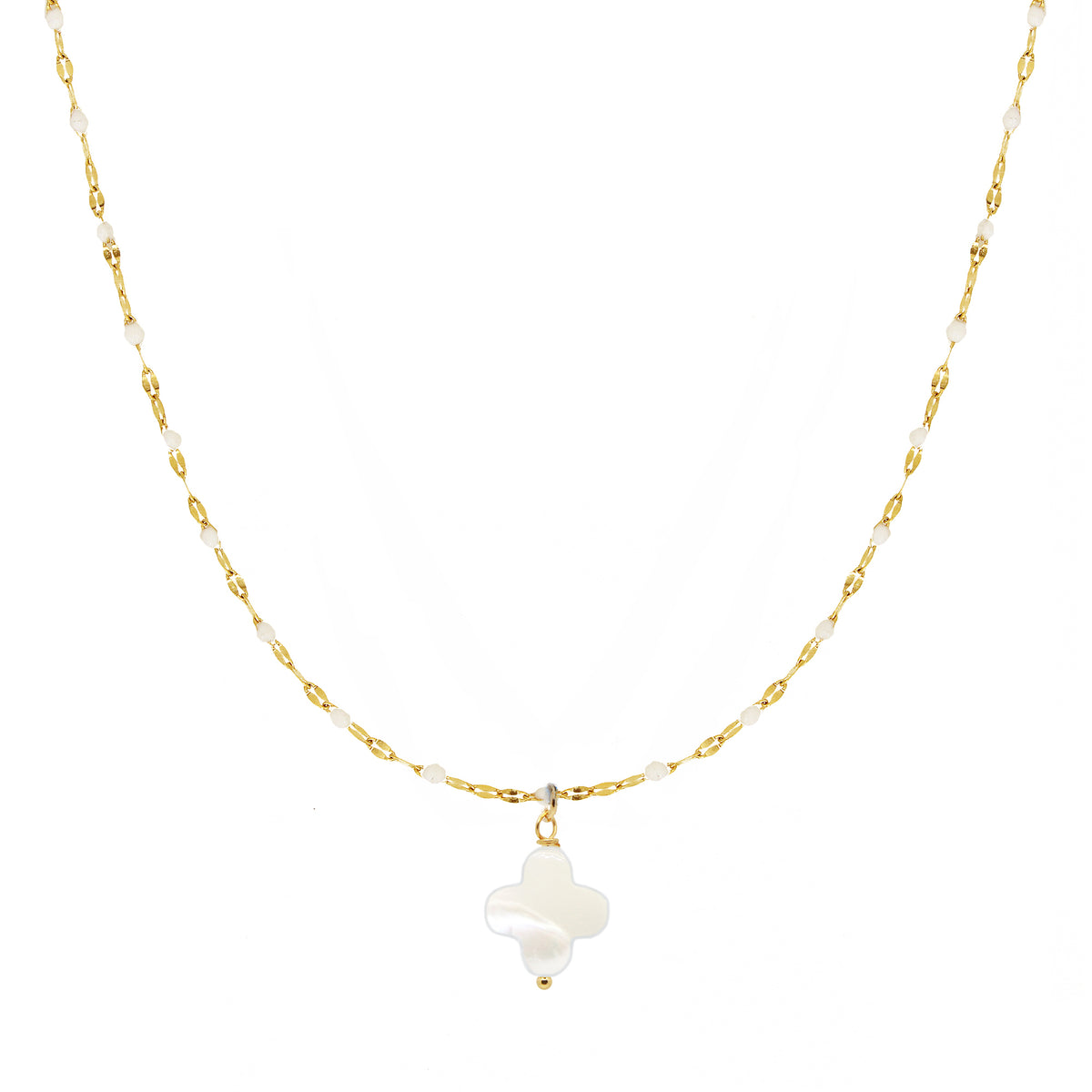 Collier Alena - Or & Blanc