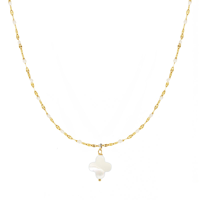 Collier  Alena Rose - Or / Blanc