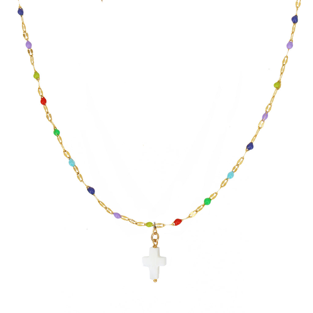 Collier Cross Multicio - Or & Multico