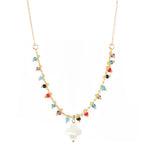 Collier Boho Mulicolor Trefle - Or & Multicolor