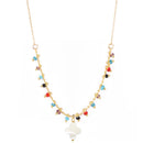 Collier Boho Mulicolor Trefle - Or Et Multicolor