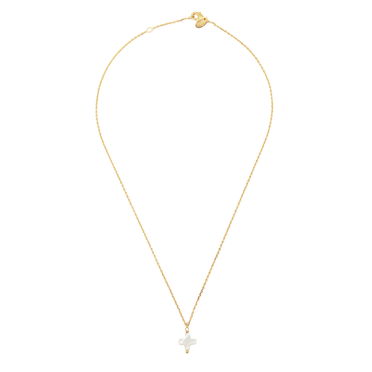 Collier White Cross - Or & Blanc