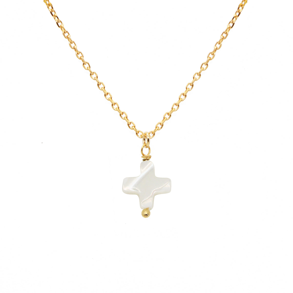 Collier White Cross - Or & Blanc