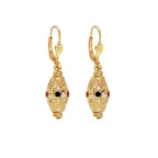 Boucles D'Oreilles Kamala Noir / Rouge - Or & Noir-Rouge