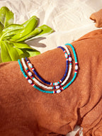 Collier Califormia - Or & Bleu