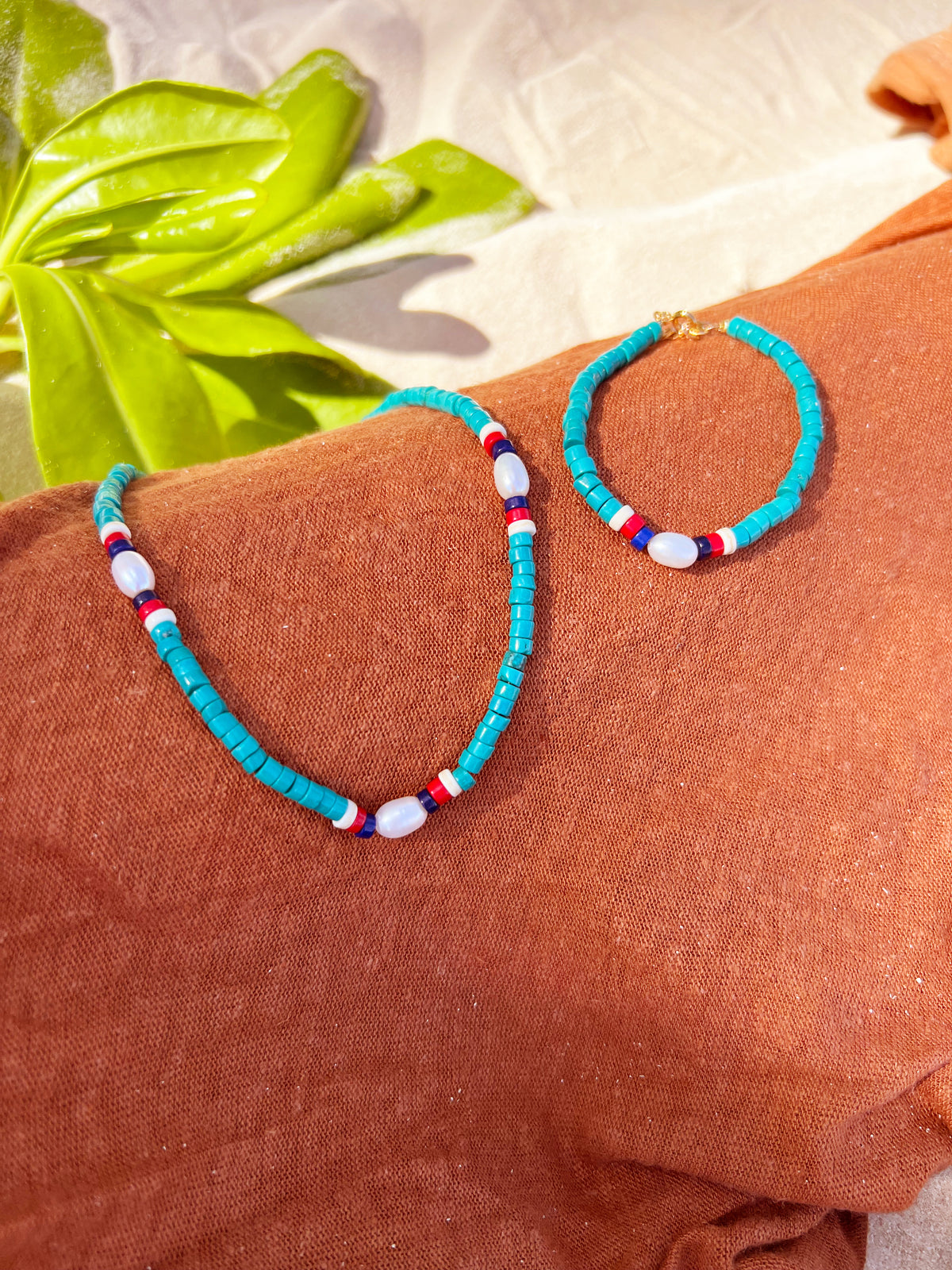 Bracelet Califormia - Or & Turquoise