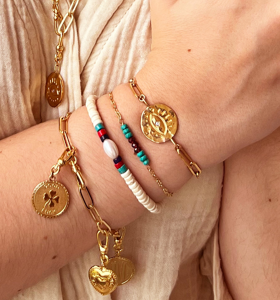 Bracelet Califormia - Or & Blanc
